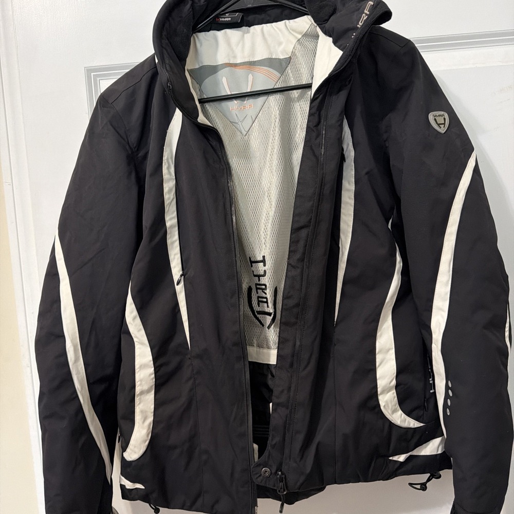 Hydra Women's Ski Jacket Medium Black/White Hooded Waterproof Winter Coat   4046